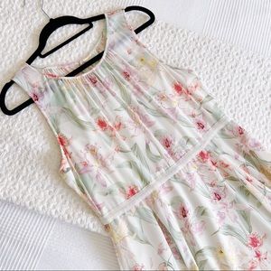 Ann Taylor Pastel Floral Midi Dress